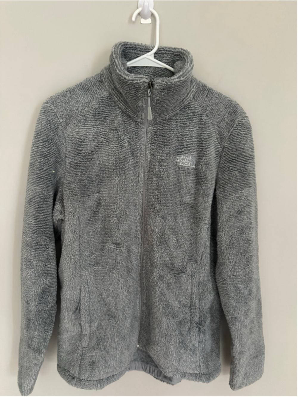 Women's The North Face Fleece Full Zip Sweatshirt Grey Size L